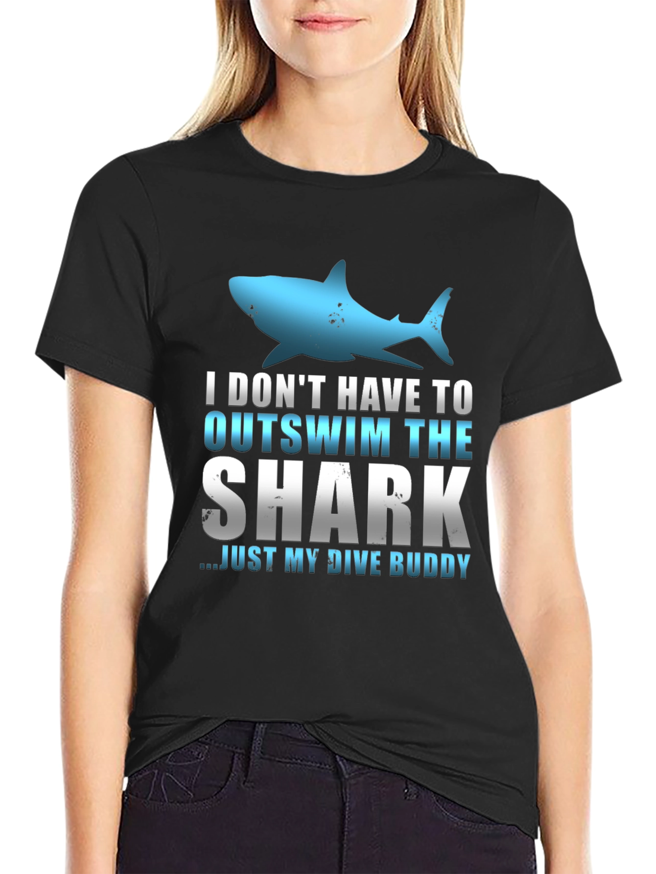 Black Shark Dive Buddy Graphic T-Shirt view 2