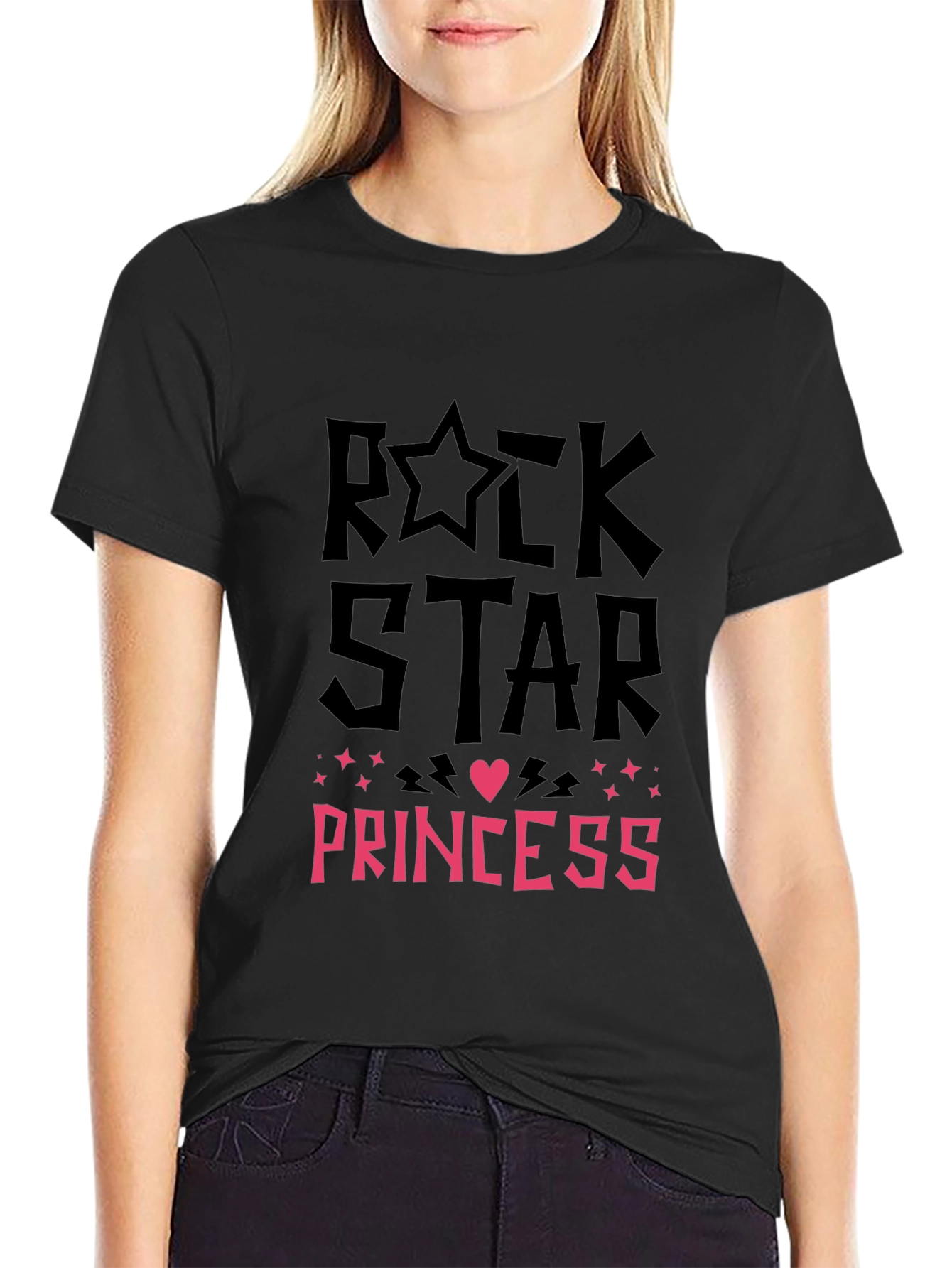 Black Rock Star Princess T-Shirt - Black Graphic Tee view 2