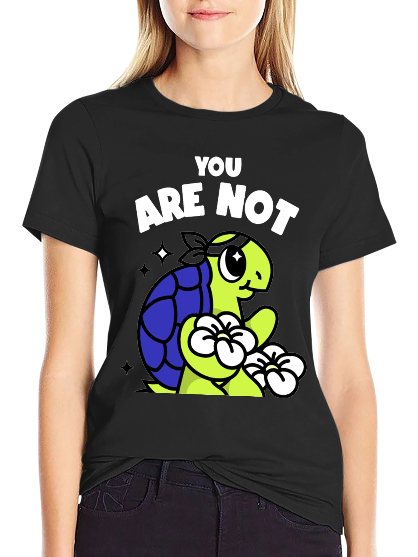 Black You Are Not Ninja Turtle T-Shirt - Funny Cartoon Tee view 2