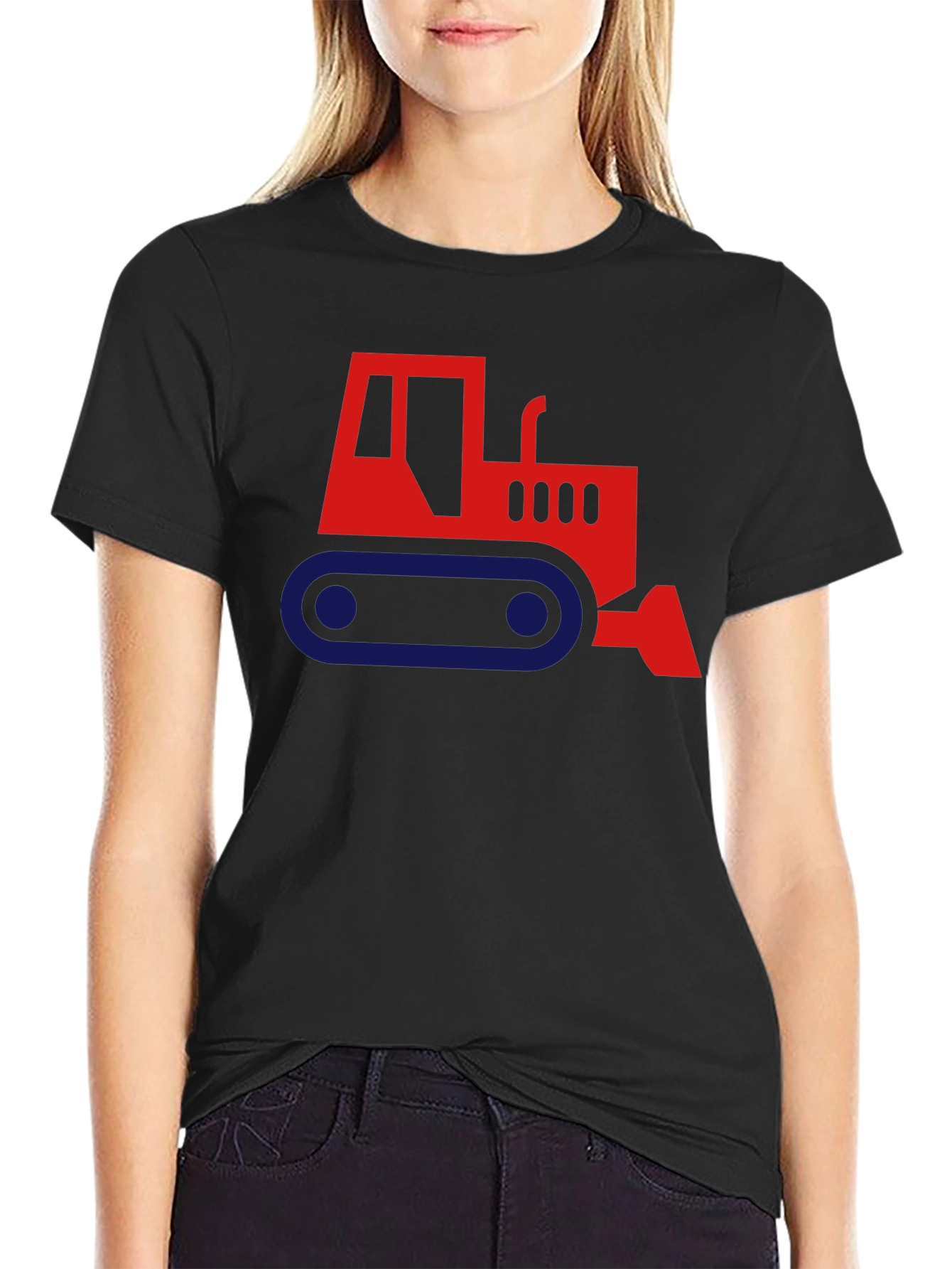 Black Bulldozer Graphic T-Shirt - Black view 2