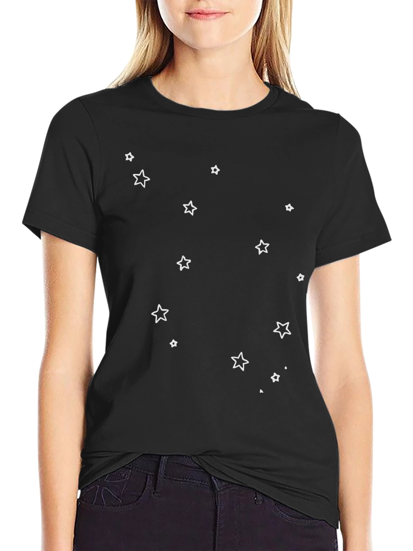 Black Starry Night Black T-Shirt view 2