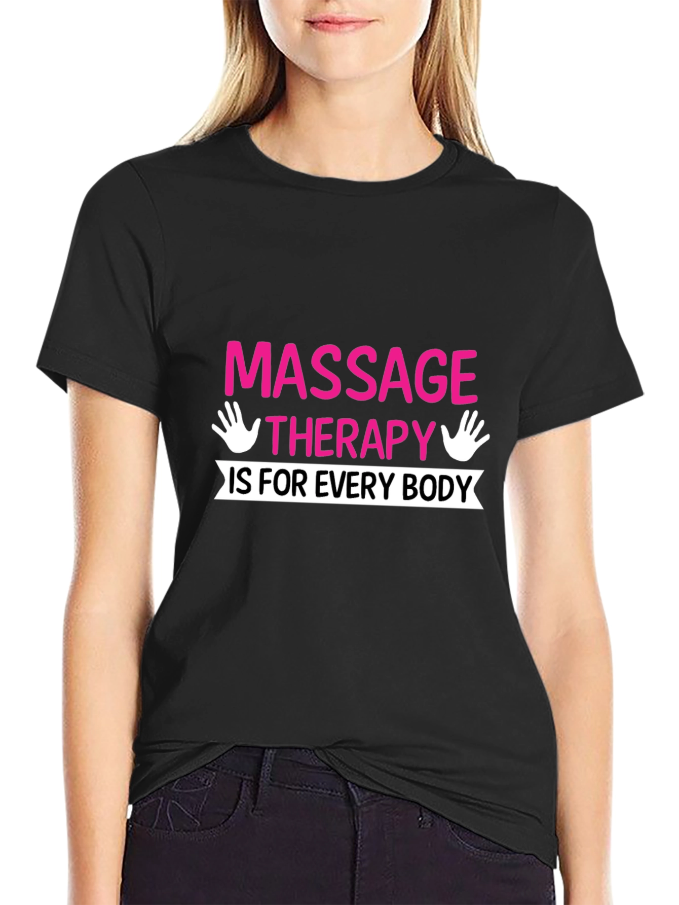 Black Massage Therapy T-Shirt - Unisex Graphic Tee view 2