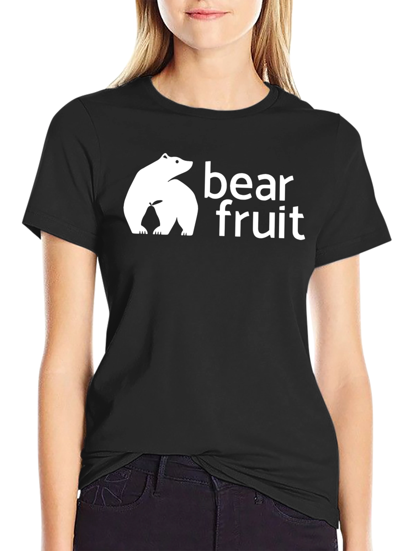 Black Bear Fruit Graphic T-Shirt - Funny Design view 2