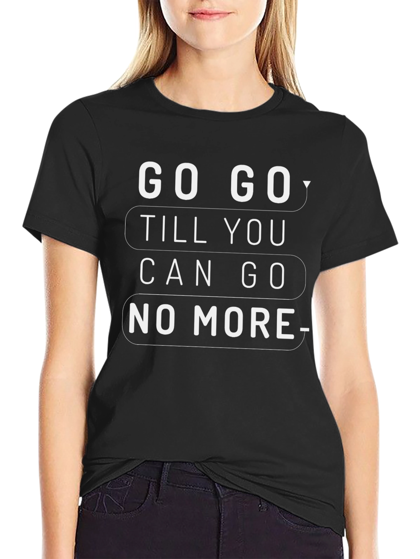 Black Motivational 'Go Go' Graphic Tee view 2