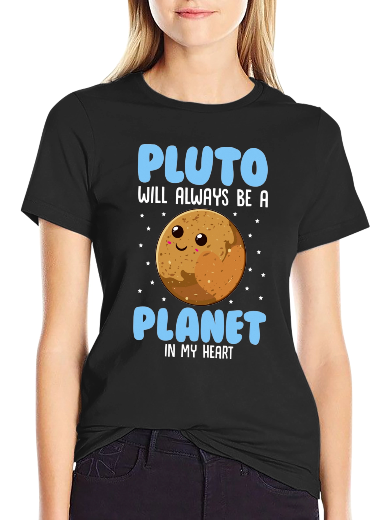 Black Pluto Always a Planet T-Shirt view 2
