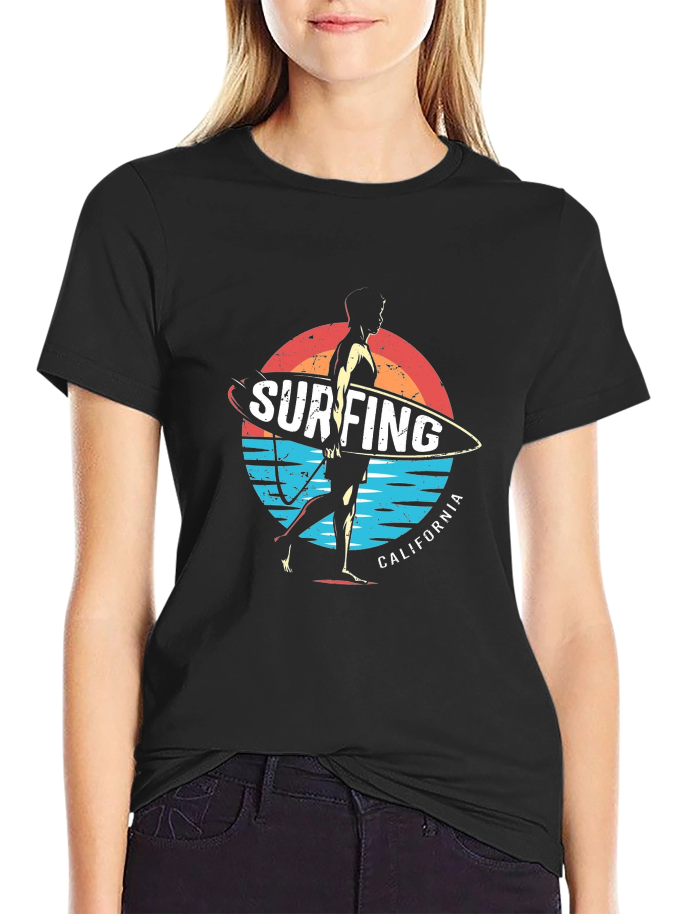 Black Surfing California Graphic Tee view 2