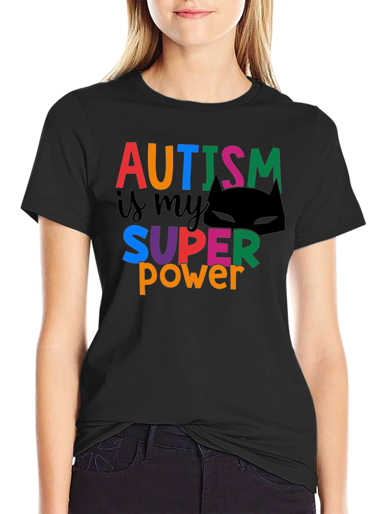 Black Autism is My Superpower T-Shirt - Black view 2