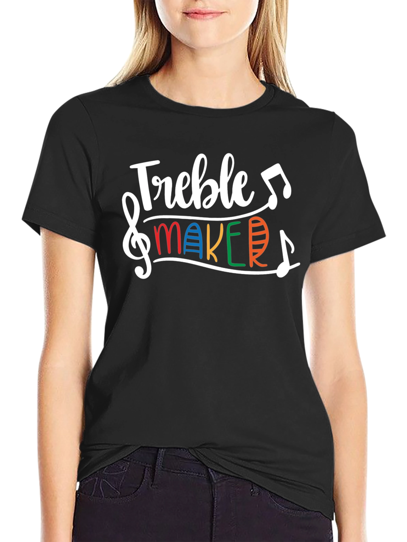 Black Treble Maker Graphic T-Shirt - Music Lover's Tee view 2