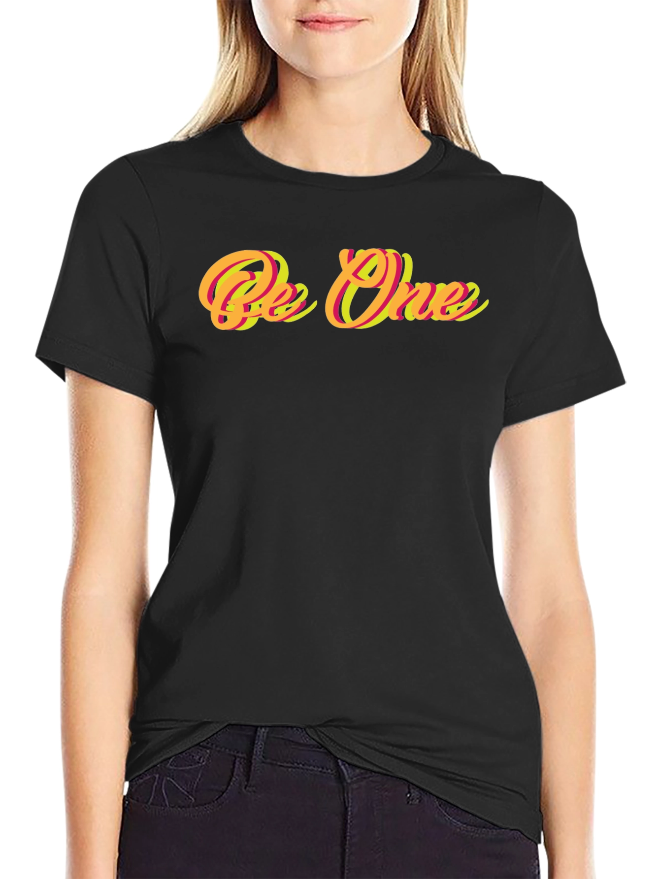 Black Be One Graphic Print Black T-Shirt view 2