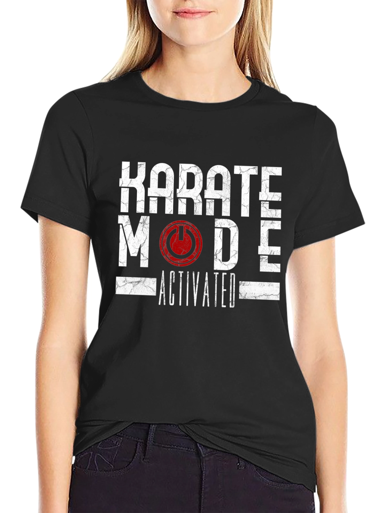 Black Karate Mode Activated Graphic Tee view 2