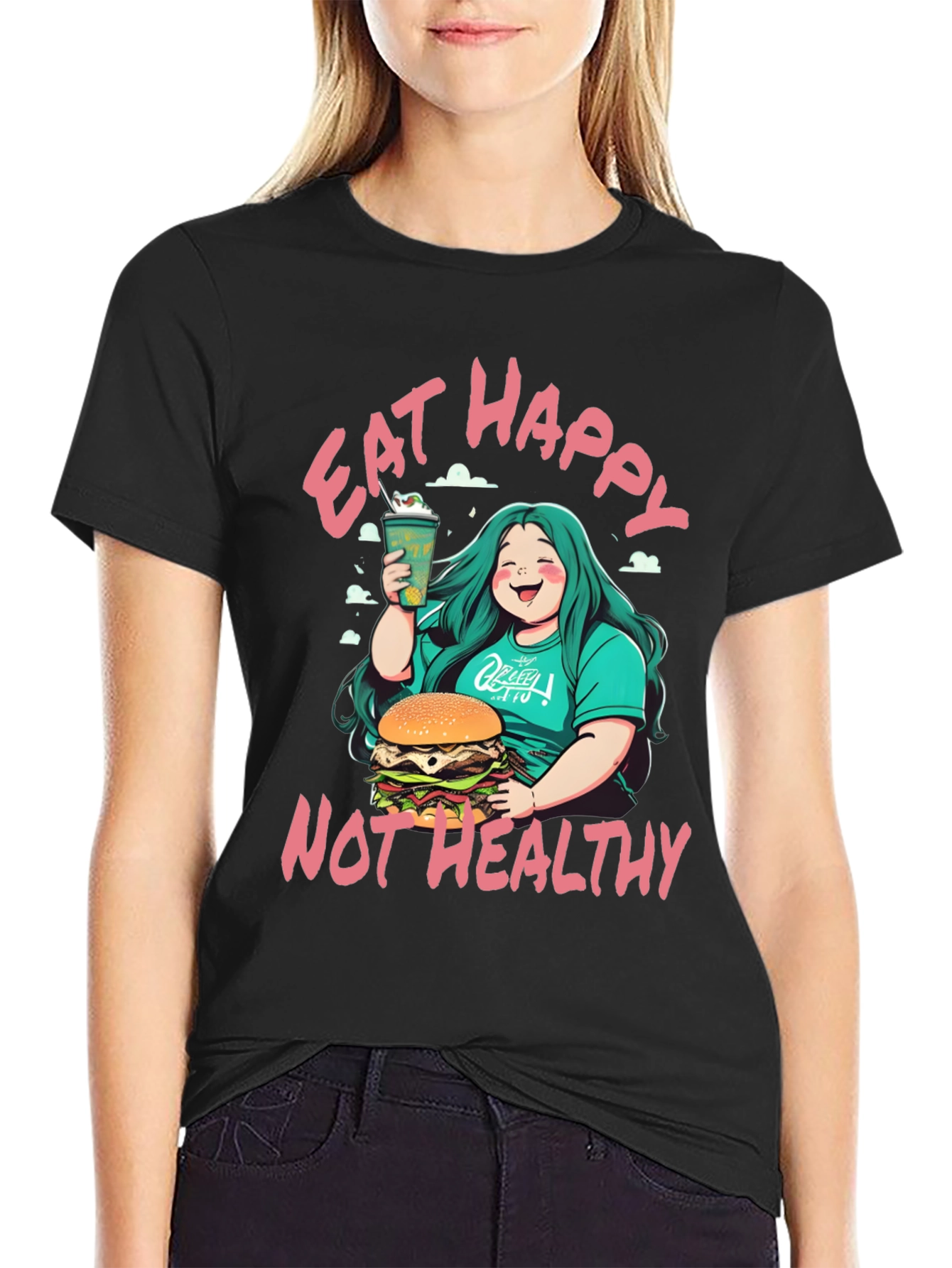 Eat Happy Not Healthy T-Shirt - Bold Graphic Tee - 2