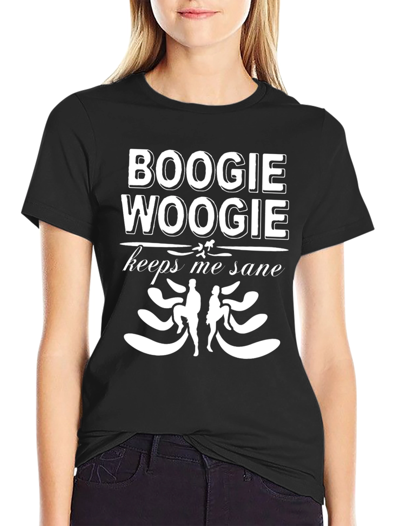Black Boogie Woogie Keeps Me Sane T-Shirt view 2