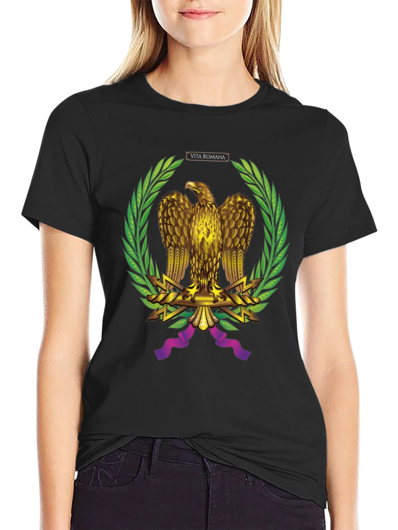 Black Vita Romana Eagle Graphic Tee view 2