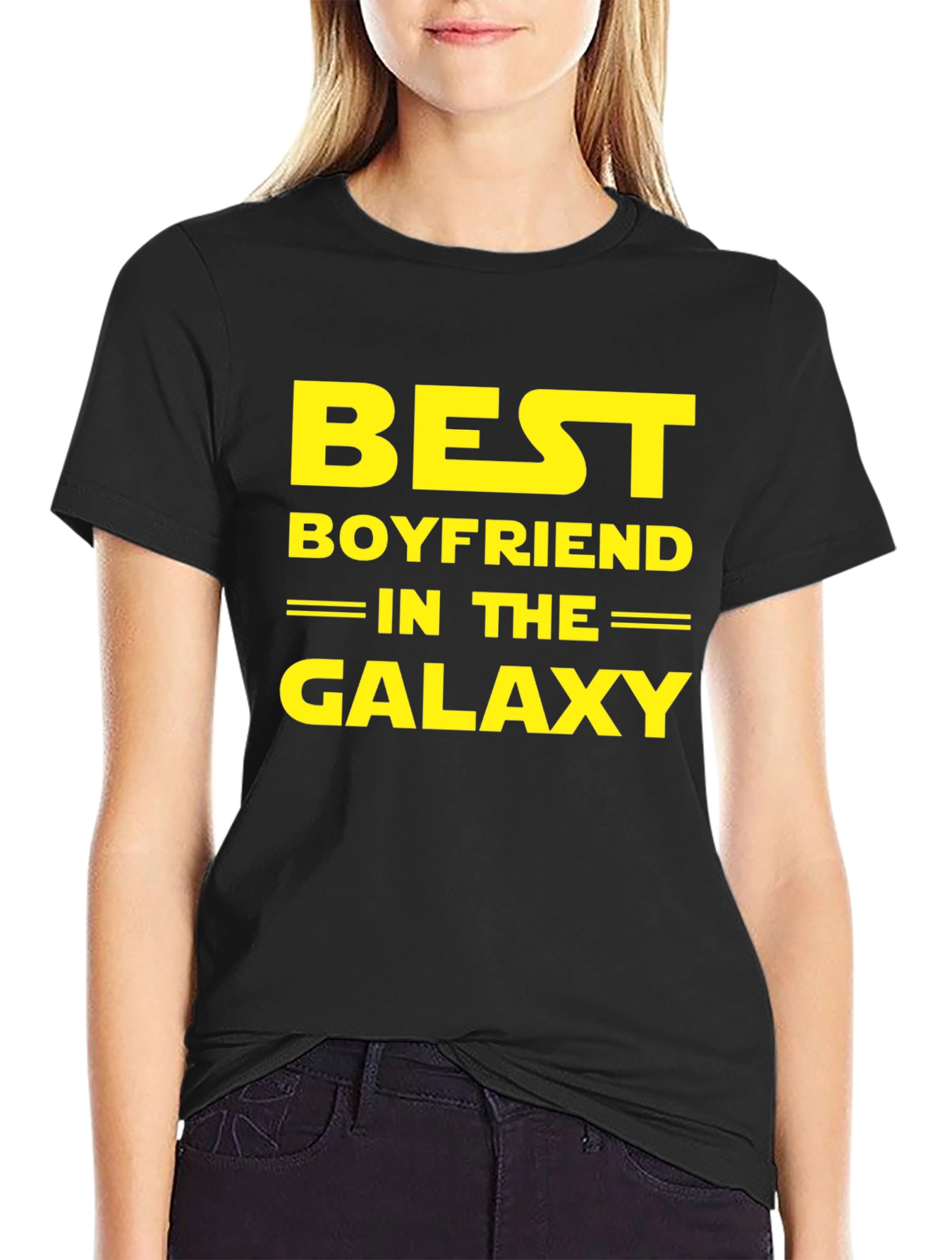 Black Best Boyfriend in the Galaxy T-Shirt view 2