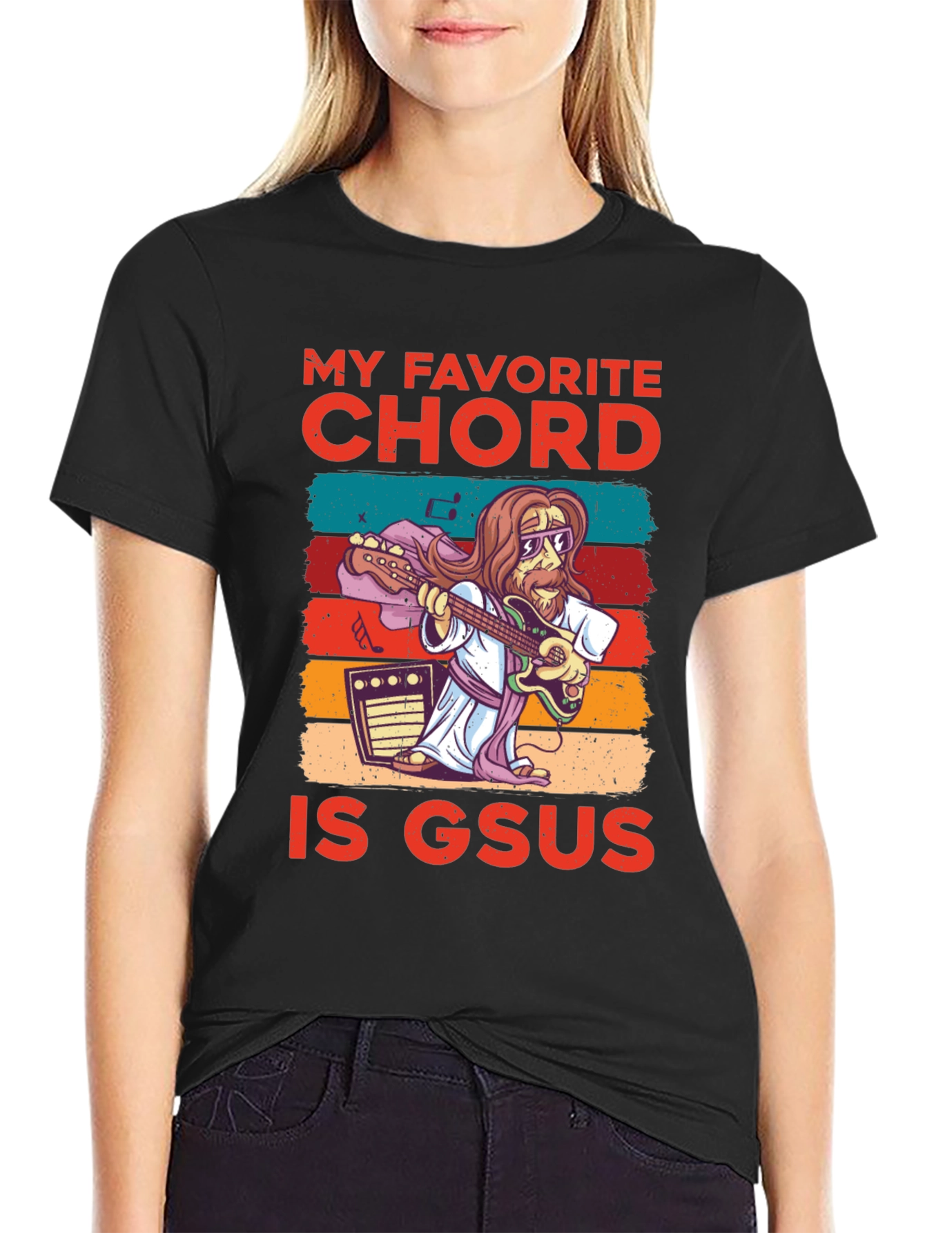 Black My Favorite Chord Is GSUS T-Shirt view 2