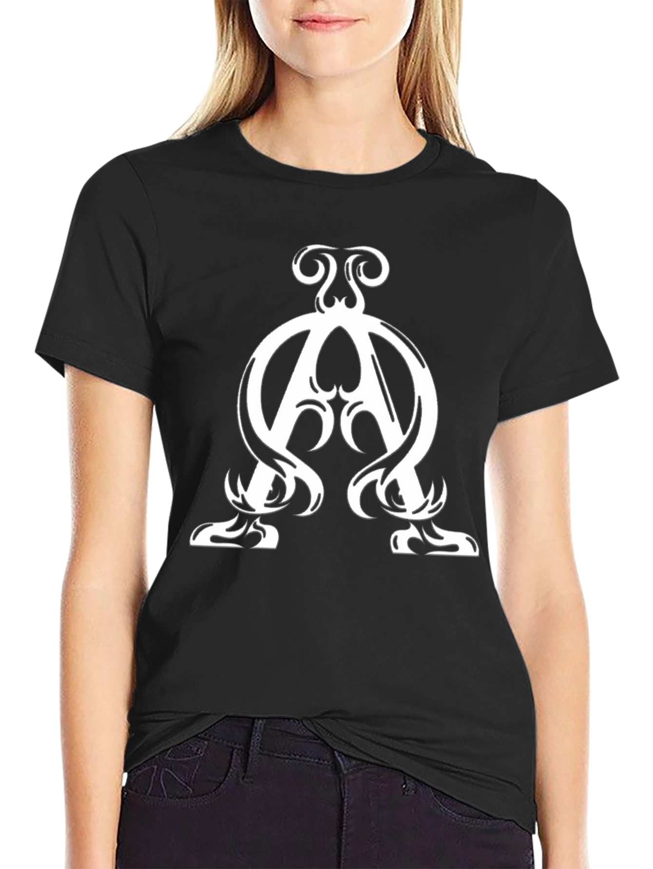 Black Alpha Omega Symbol T-Shirt - Stylish Christian Apparel view 2