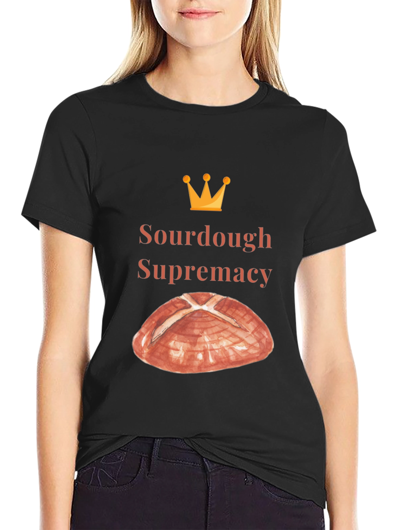 Black Sourdough Supremacy Tee - Bread Lover's T-Shirt view 2
