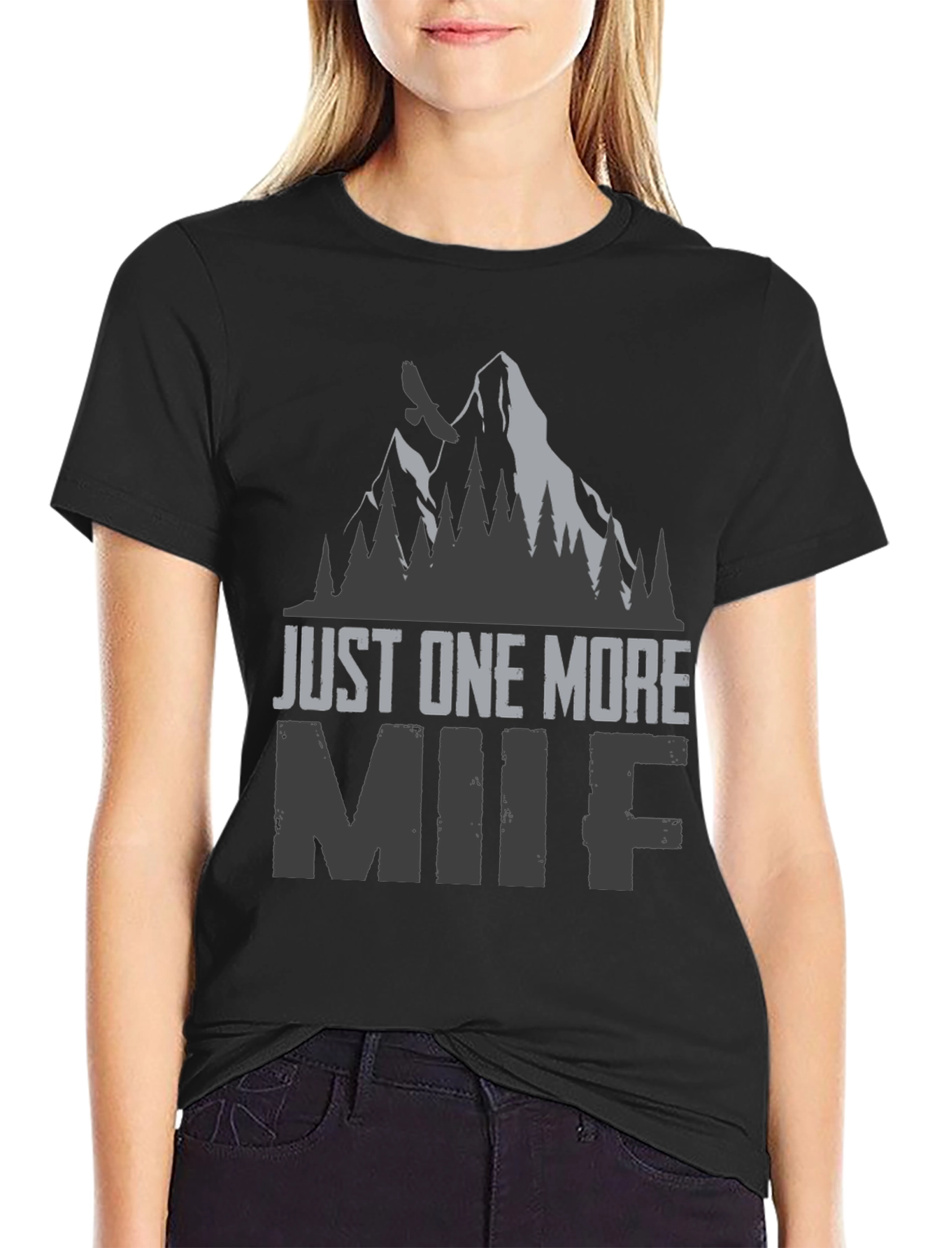 Black Just One More MIIF Graphic T-Shirt view 2