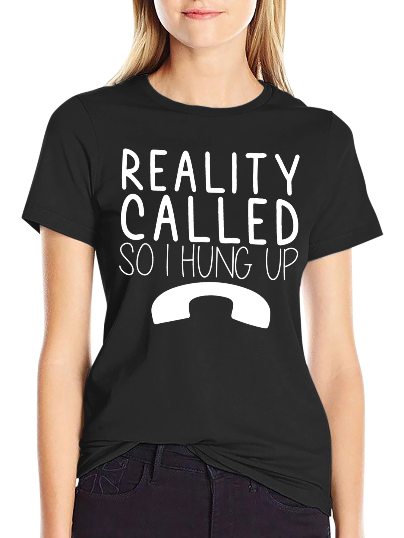 Black Reality Called Funny Graphic T-Shirt view 2