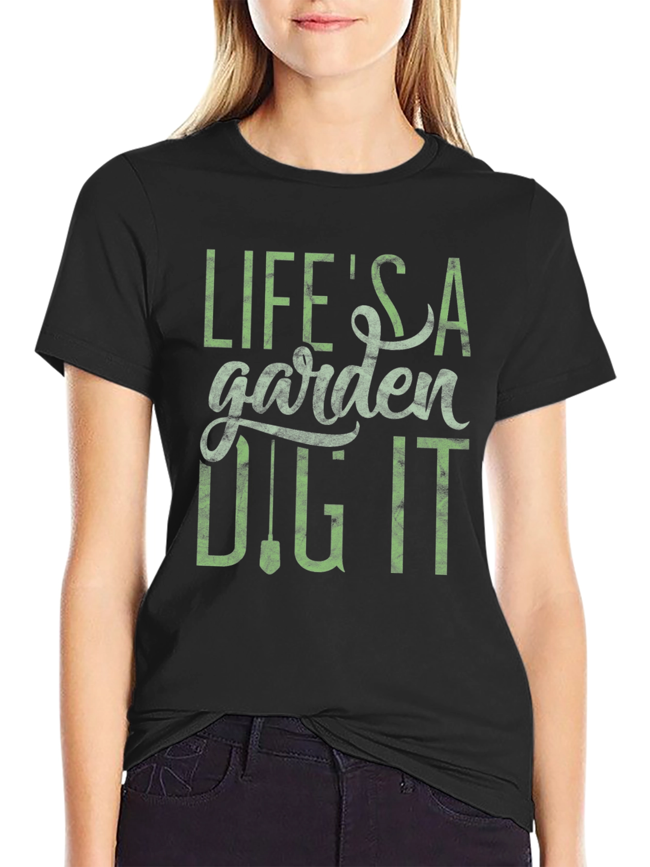 Black Life's a Garden, Dig It T-Shirt - Gardening Lover Tee view 2