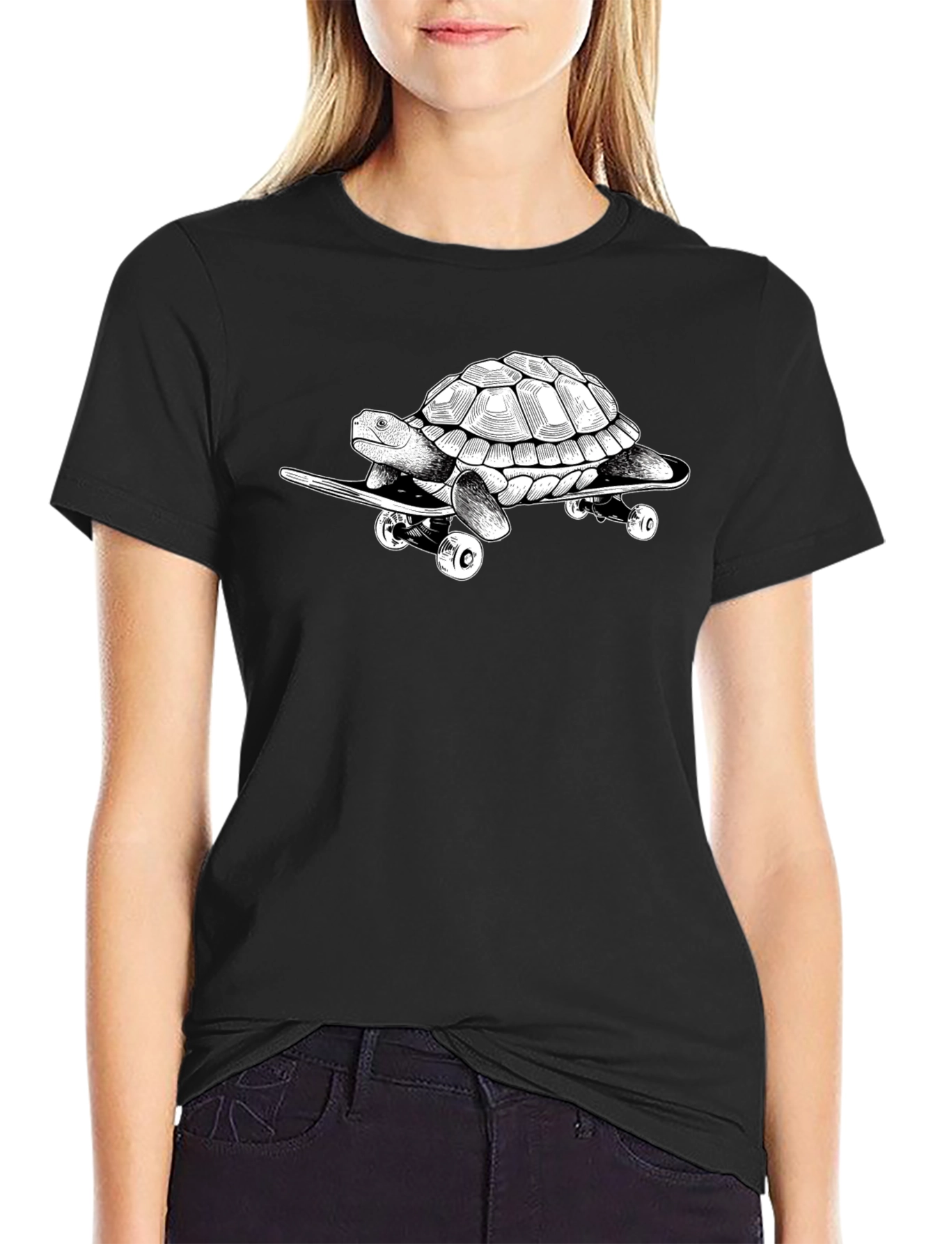 Black Turtle Skateboard T-Shirt view 2