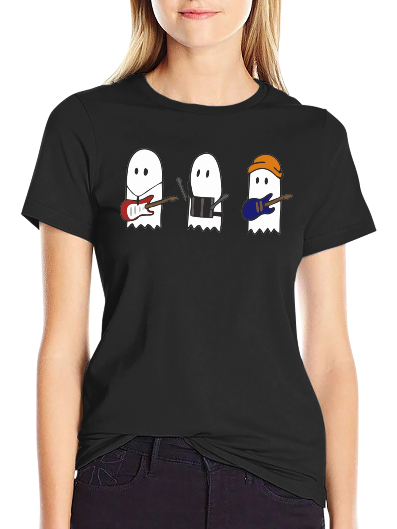 Black Ghost Band T-Shirt - Spooky Music Tee view 2
