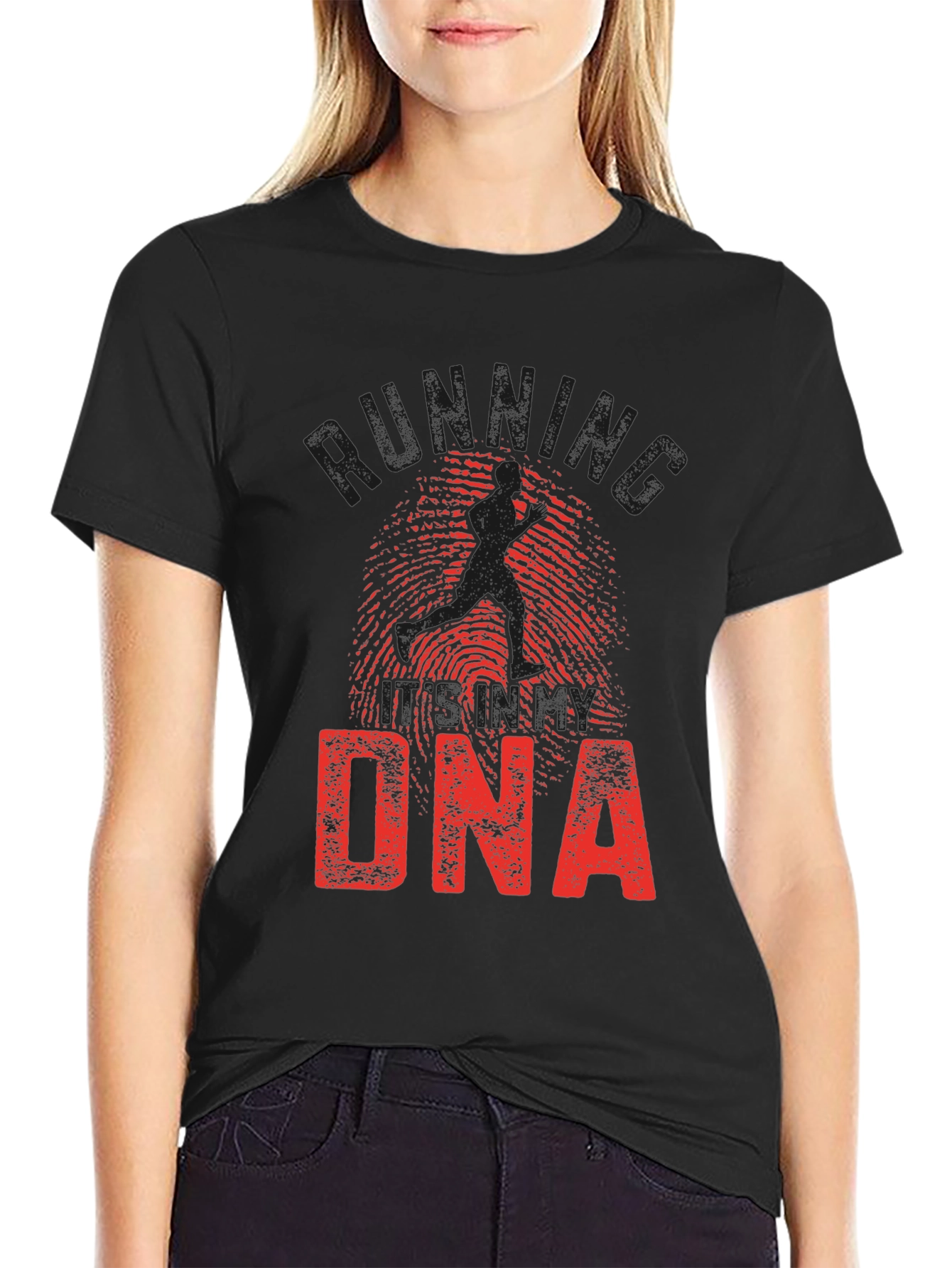 Black Running DNA Graphic Print T-Shirt view 2