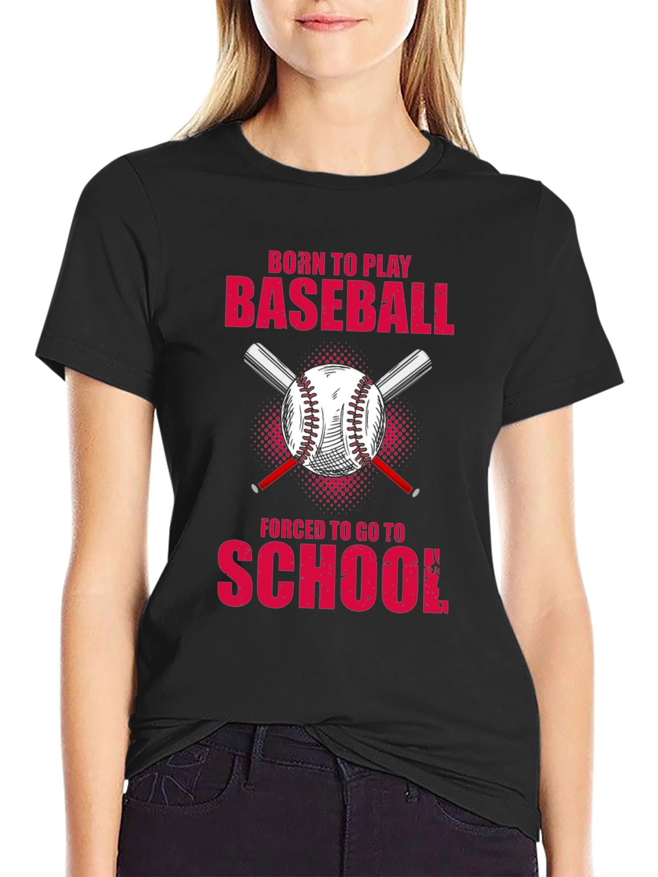 Black Born to Play Baseball T-Shirt view 2