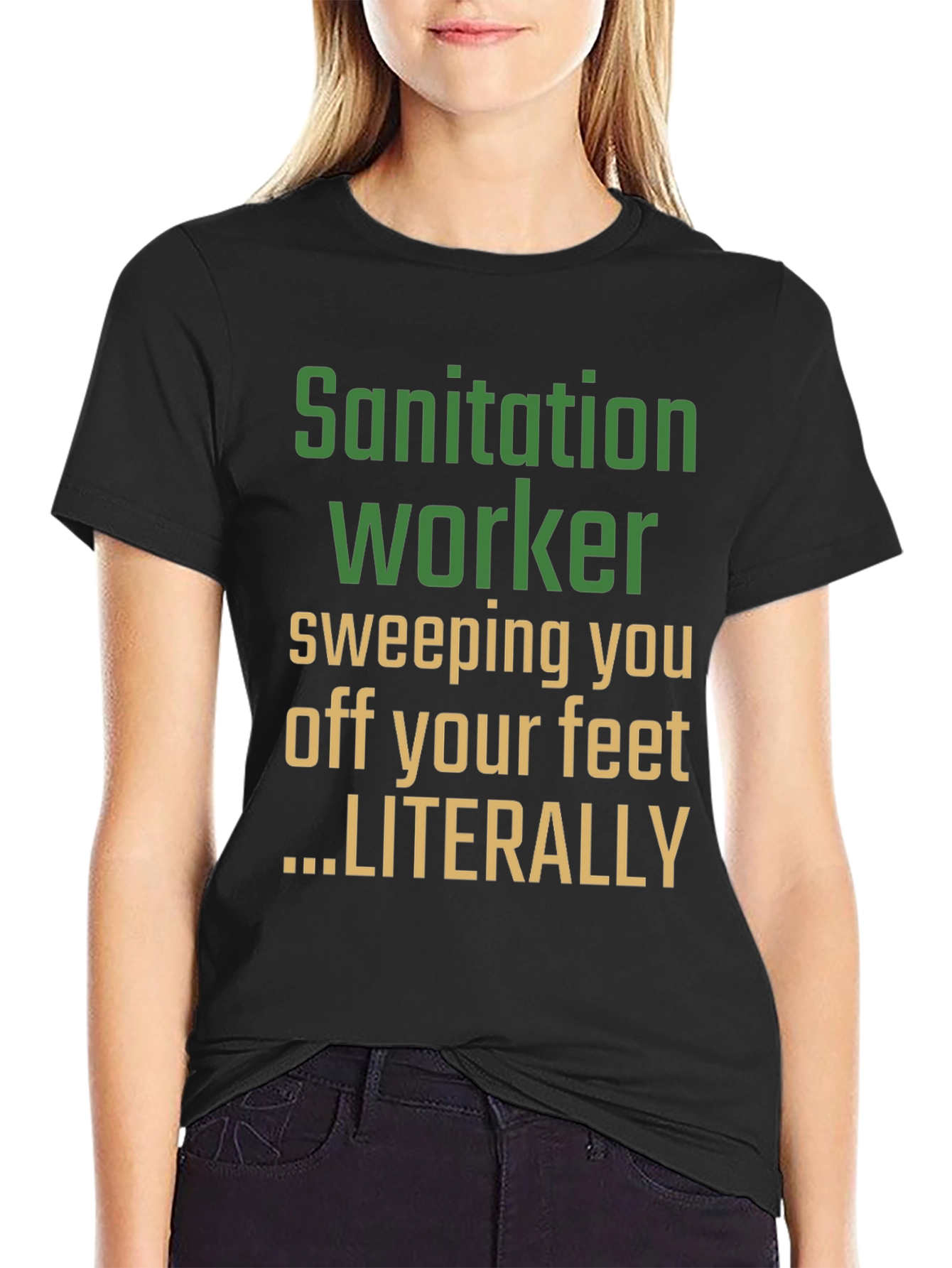 Black Sanitation Worker Novelty Graphic Tee view 2