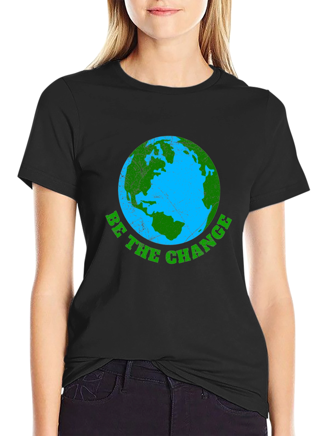 Black Be The Change Earth Graphic Tee view 2