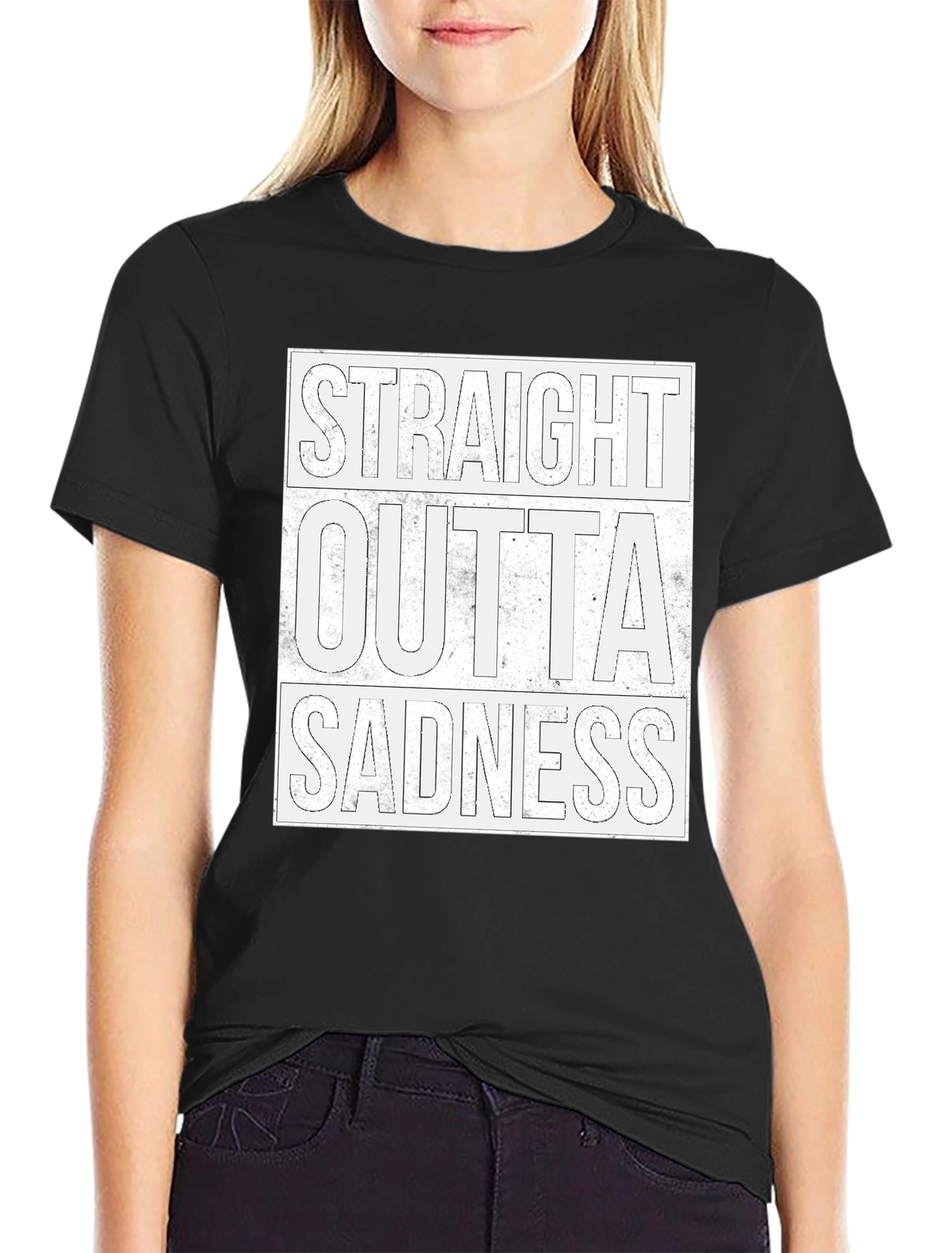 Black Straight Outta Sadness Graphic Tee view 2