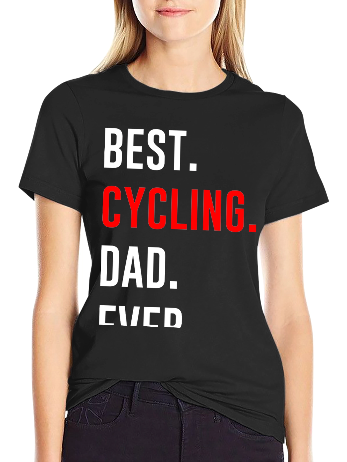 Black Best Cycling Dad Ever T-Shirt view 2