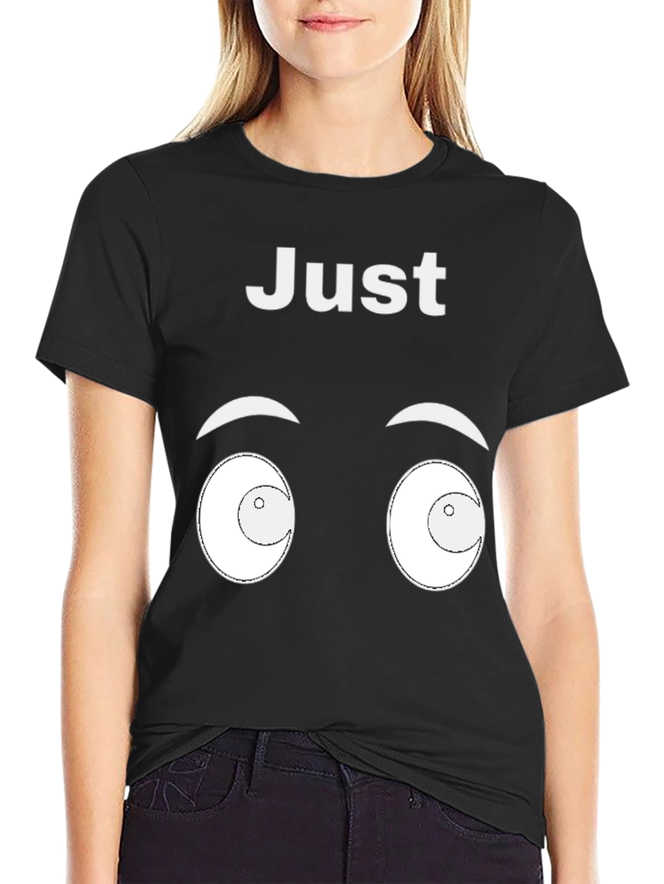 Black Just Looking Men's Graphic Tee - Black view 2