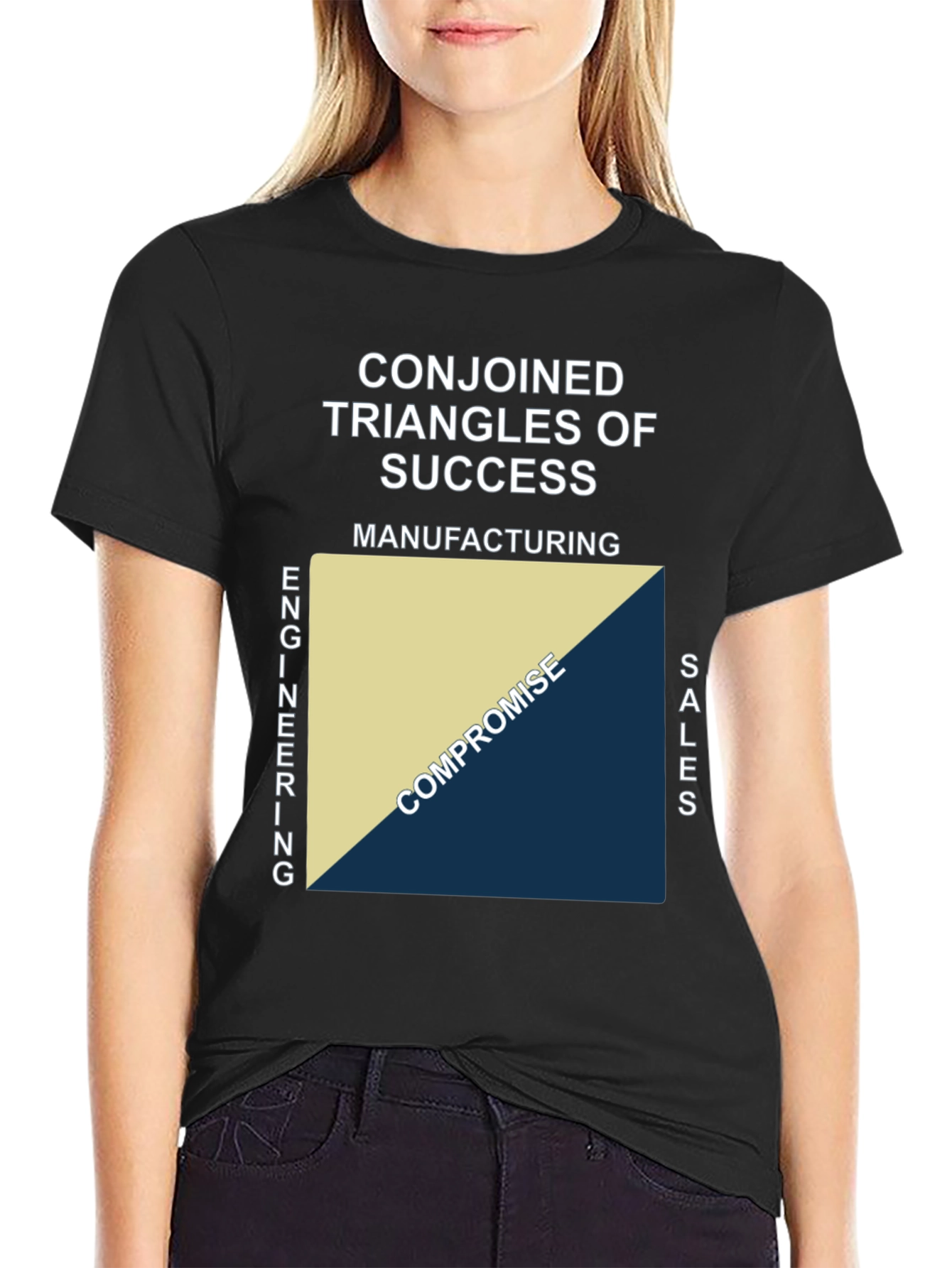 Black Conjoined Triangles of Success T-Shirt view 2