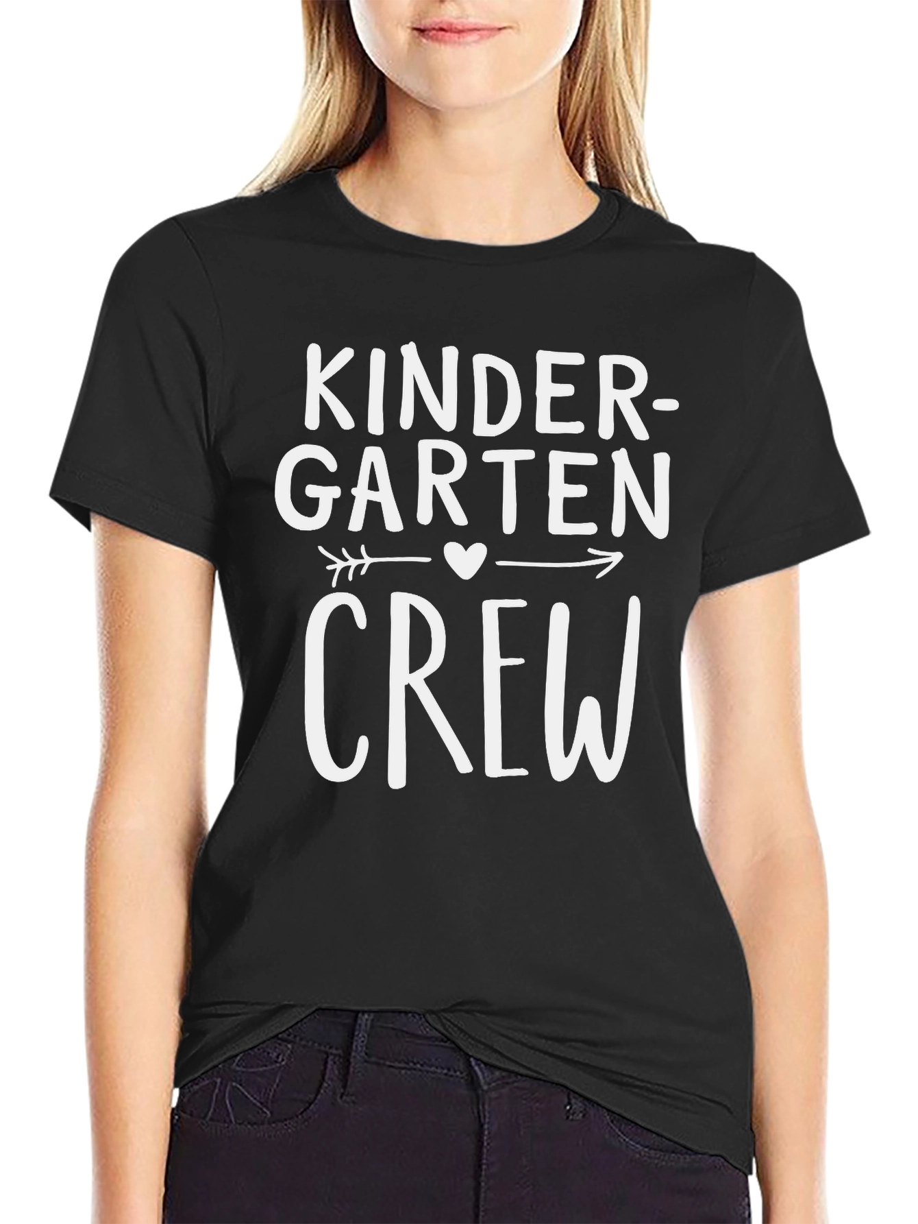 Black Kindergarten Crew T-Shirt - Teacher or Student Apparel view 2