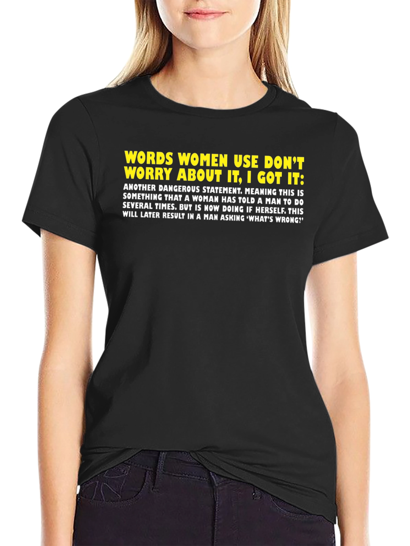 Black Funny Women's Words Men's T-Shirt view 2
