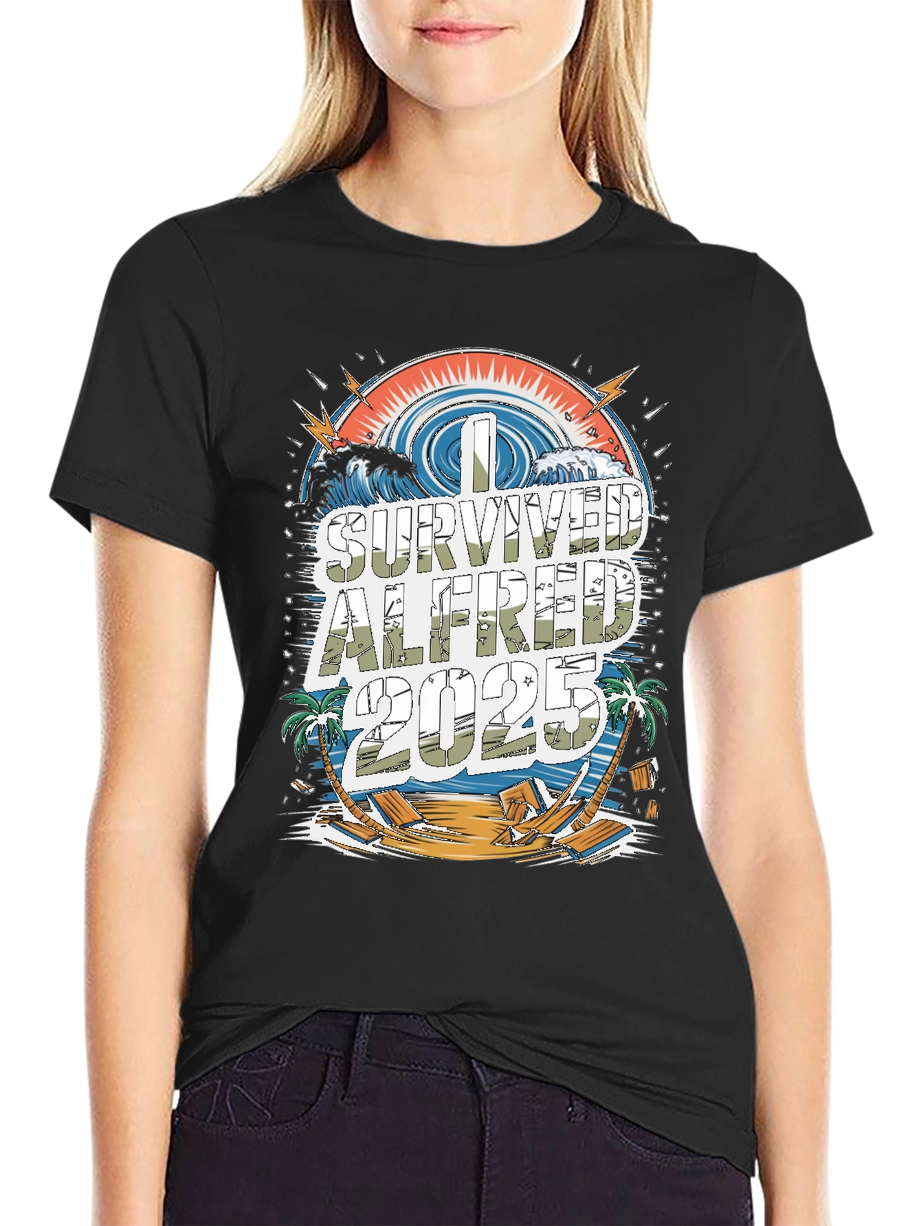 Black I Survived Alfred 2025 Graphic Tee view 2