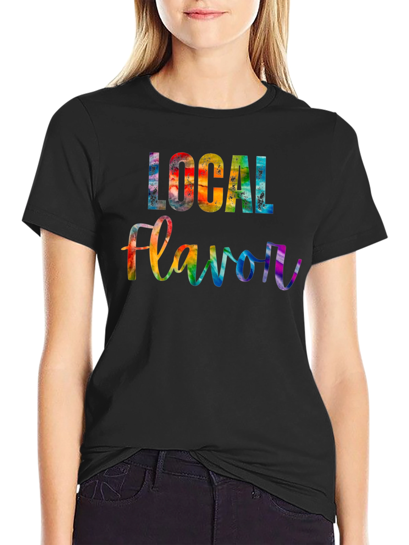 Black Local Flavor Rainbow Graphic Tee view 2