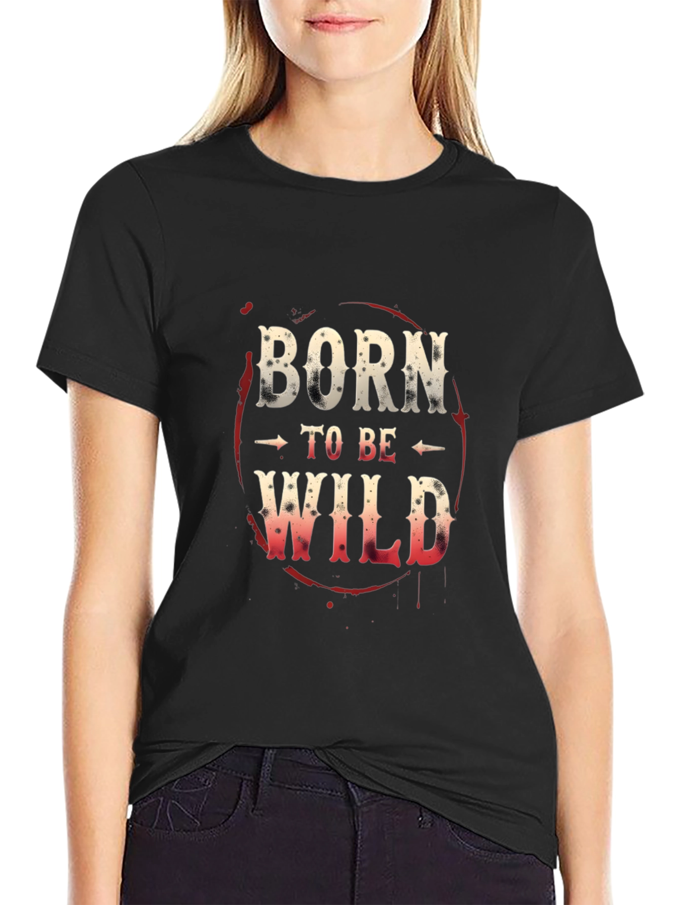 Black Born to be Wild Graphic Tee - Black view 2