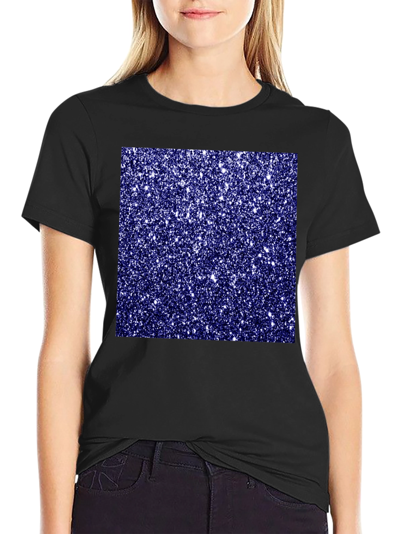 Black Sparkle Pattern Black Tee view 2