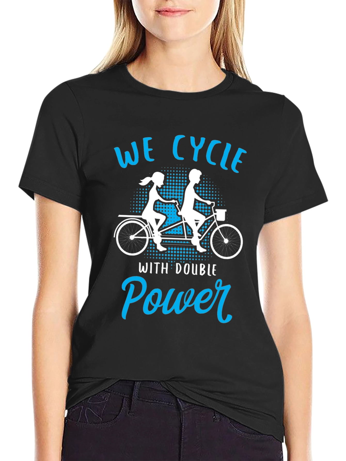 Black We Cycle With Double Power Black T-Shirt view 2