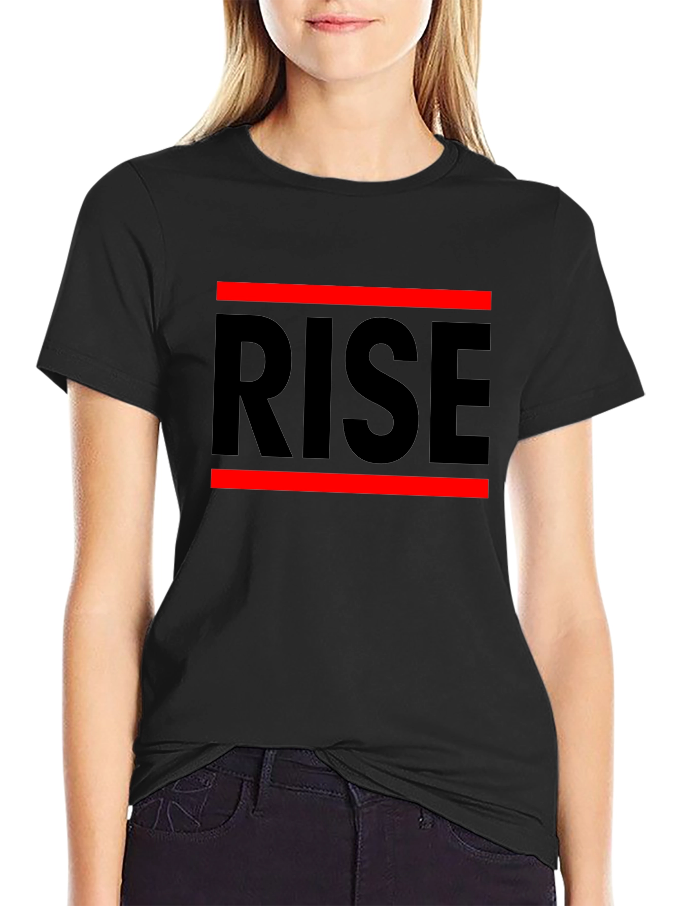 Black Rise Graphic Tee - Bold Statement T-Shirt view 2