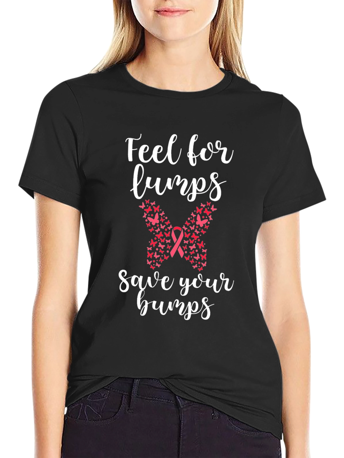 Black Feel for Lumps Save Your Bumps T-Shirt view 2
