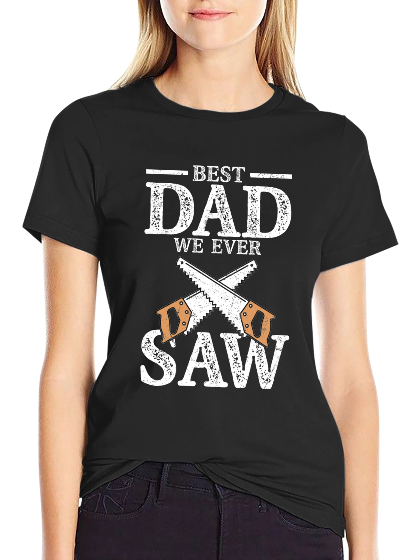 Black Best Dad We Ever Saw T-Shirt view 2