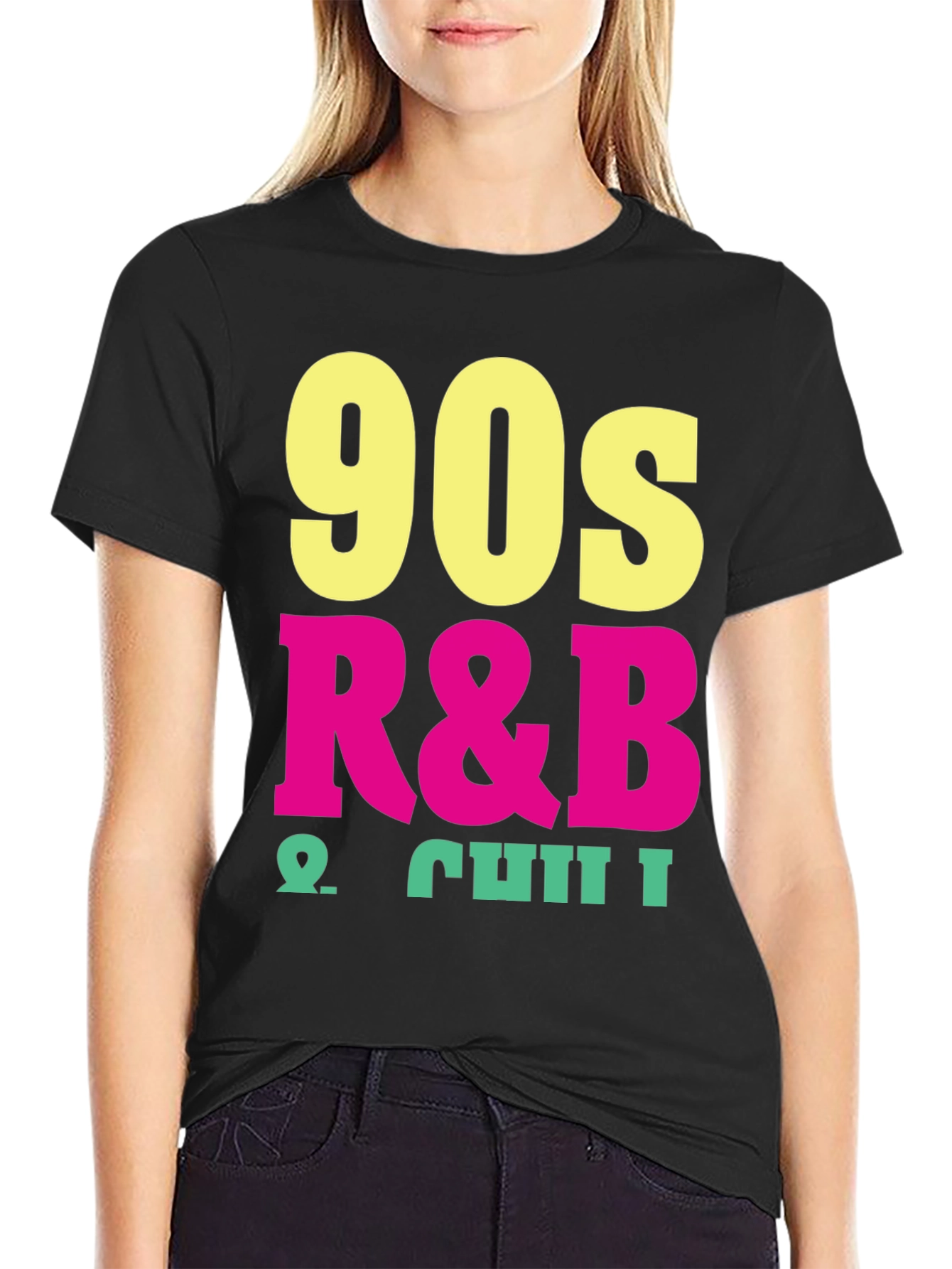 Black 90s R&B & Chill Black T-Shirt view 2