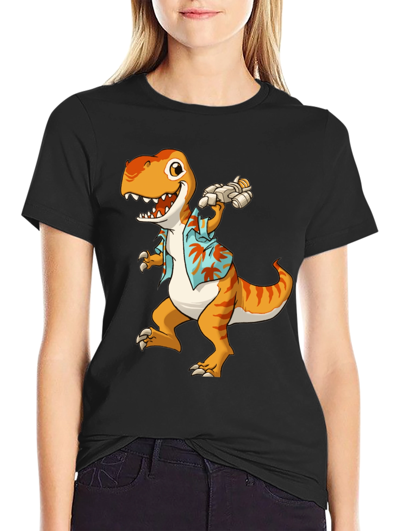 Black Dino Summer T-Shirt: Jurassic Fun! view 2