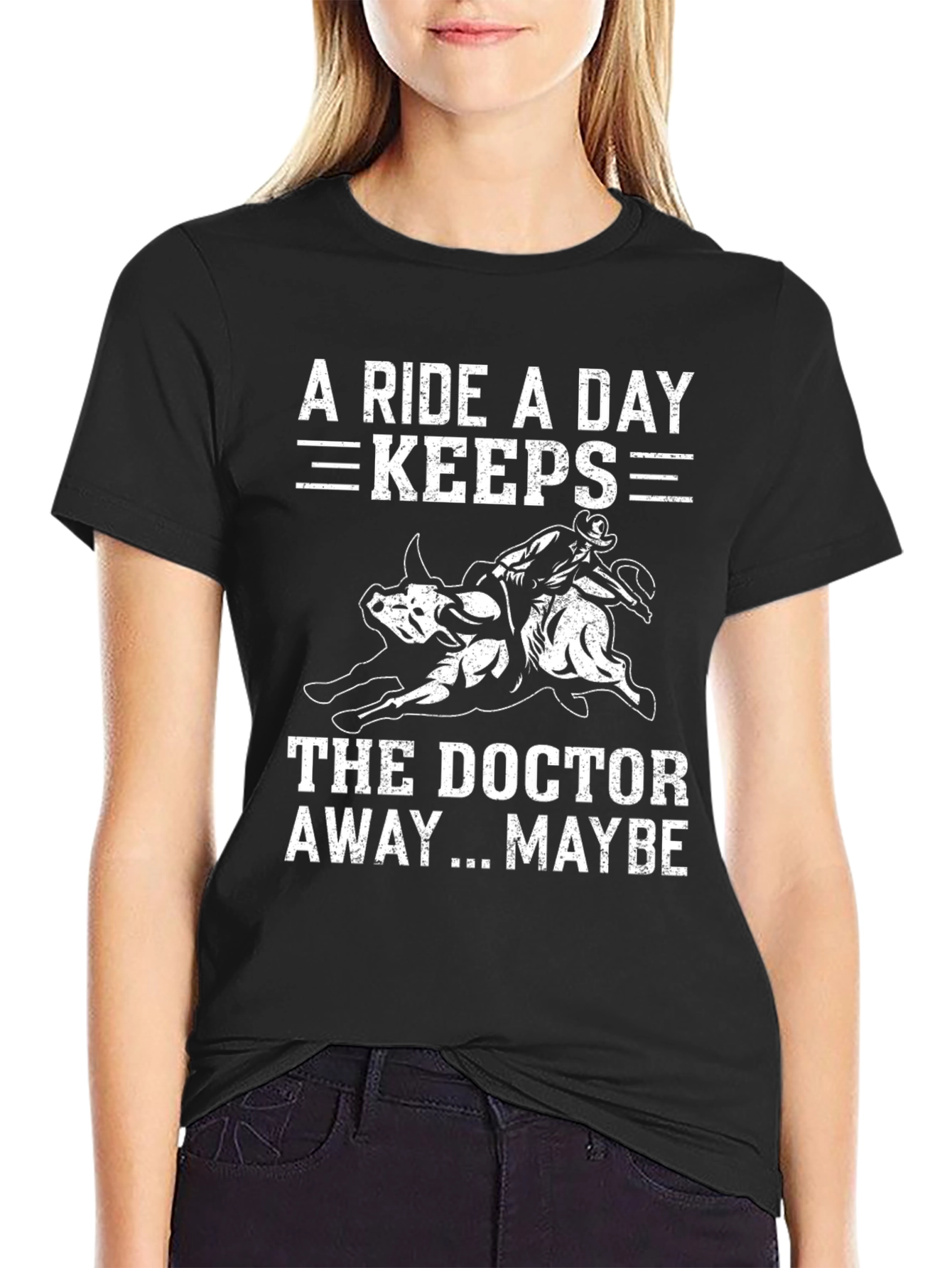 Black Rodeo Graphic Tee - A Ride A Day Keeps The Doctor Away view 2