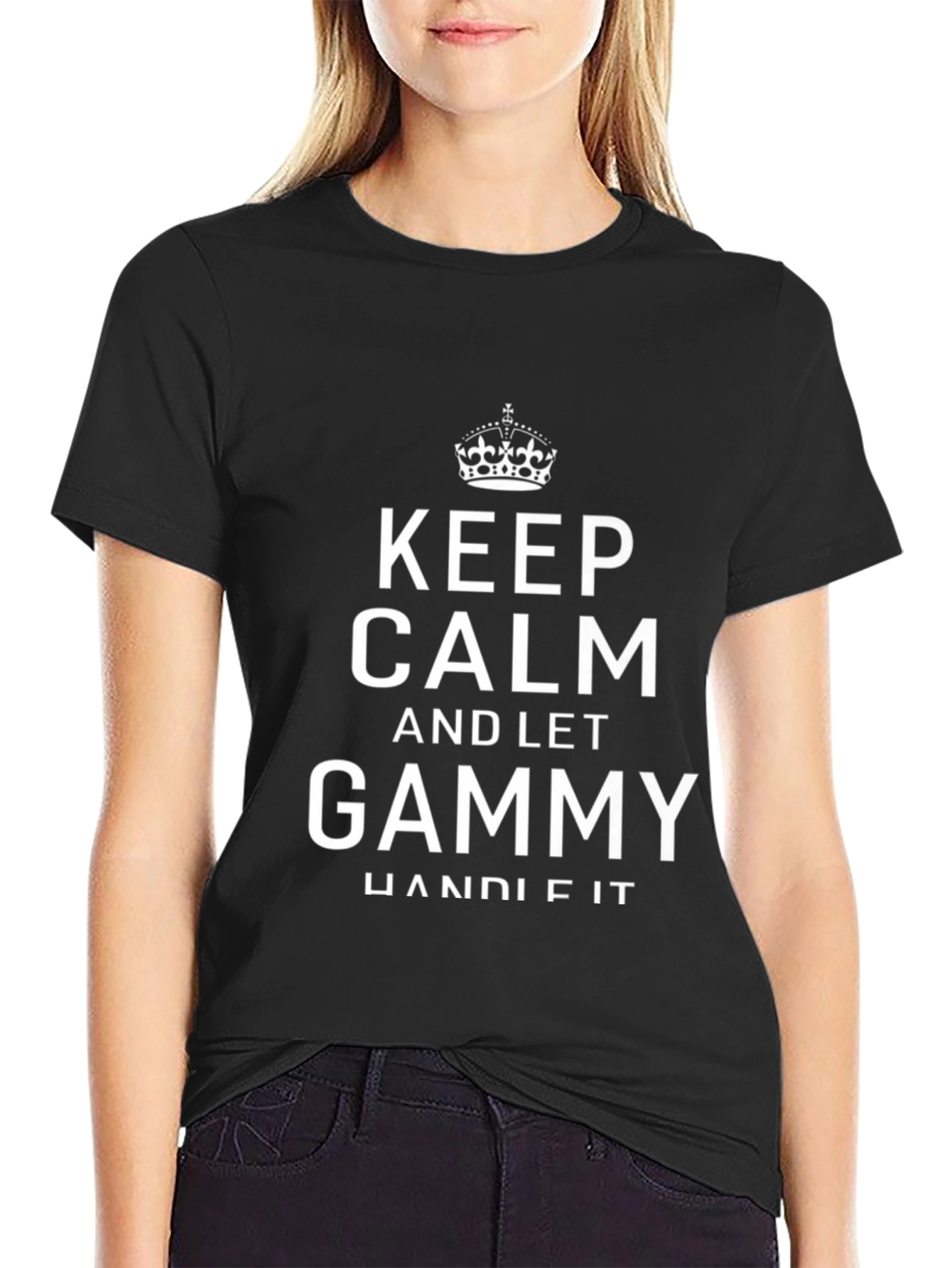 Black Keep Calm & Let Gammy Handle It - Graphic Tee view 2