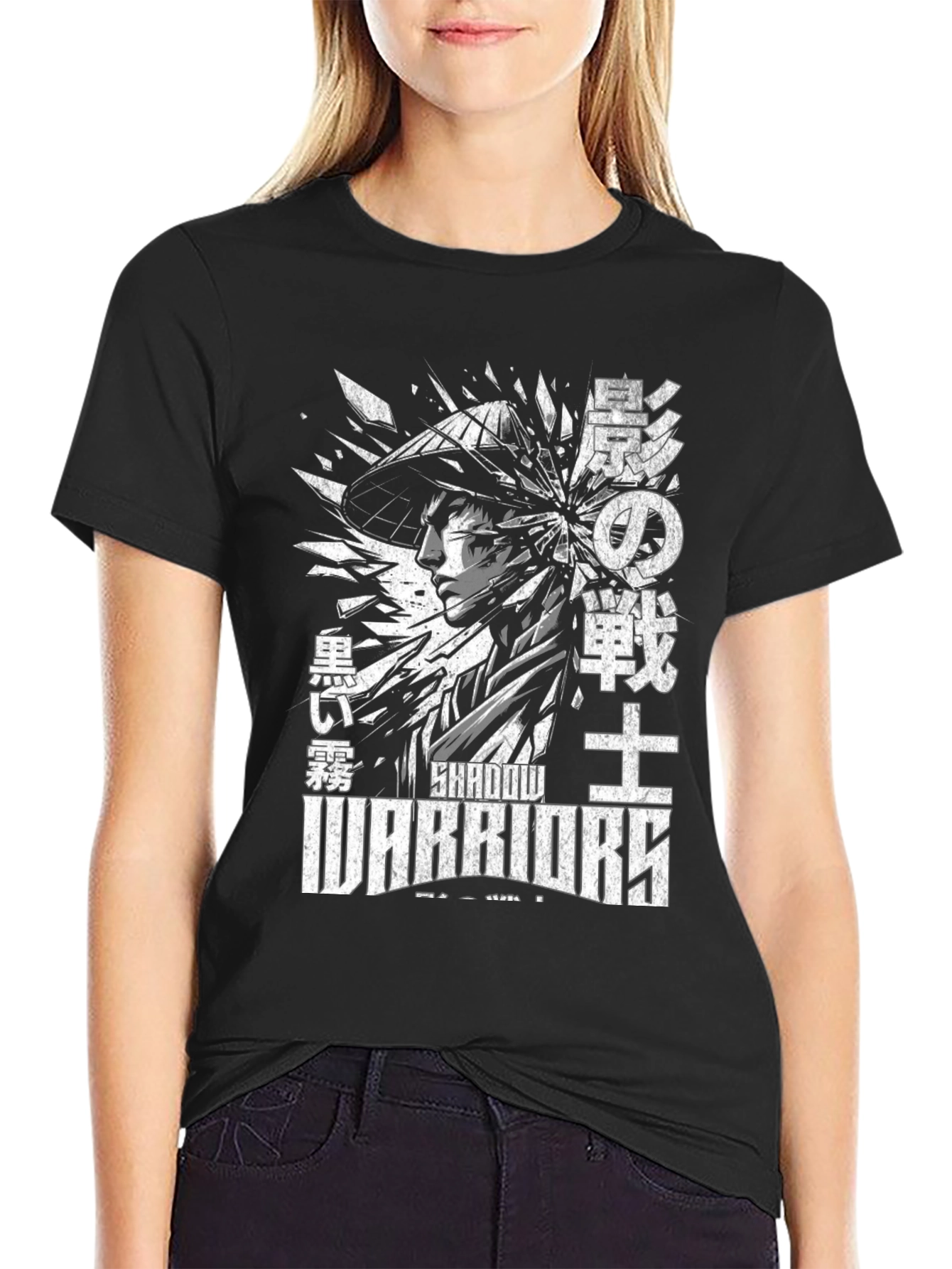 Black Shadow Warriors Graphic T-Shirt - Black view 2