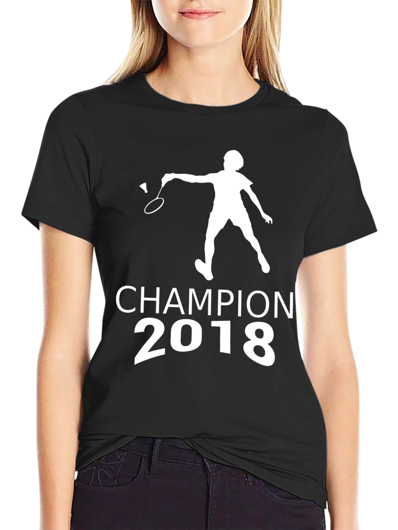 Black Champion 2018 Badminton T-Shirt view 2